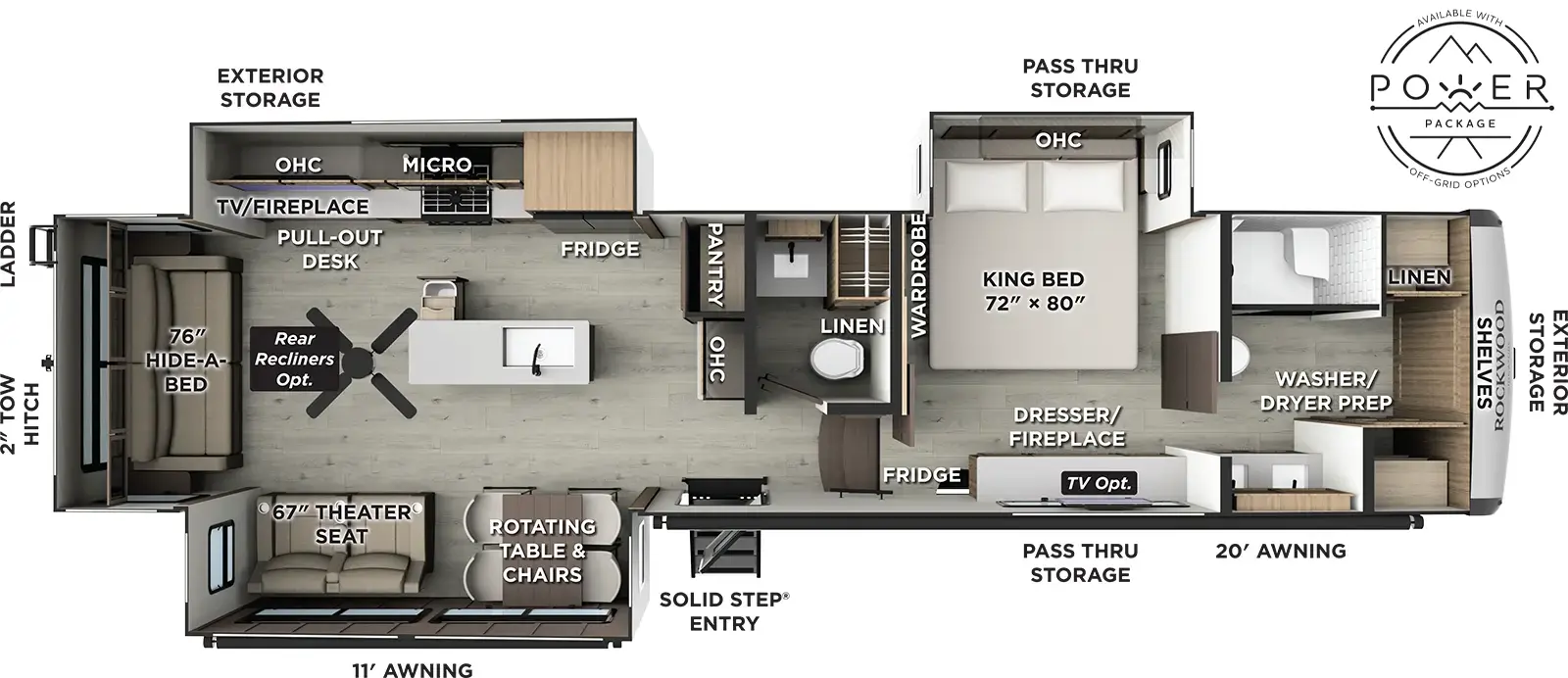 Rockwood Signature Fifth Wheels 401SFB Floorplan